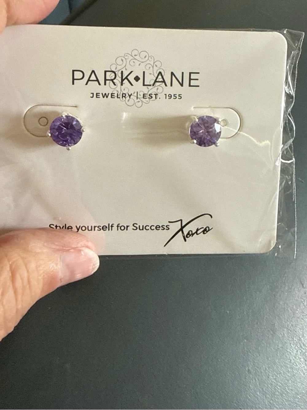 Park Lane Violet on Silver Impression Earrings New No box
